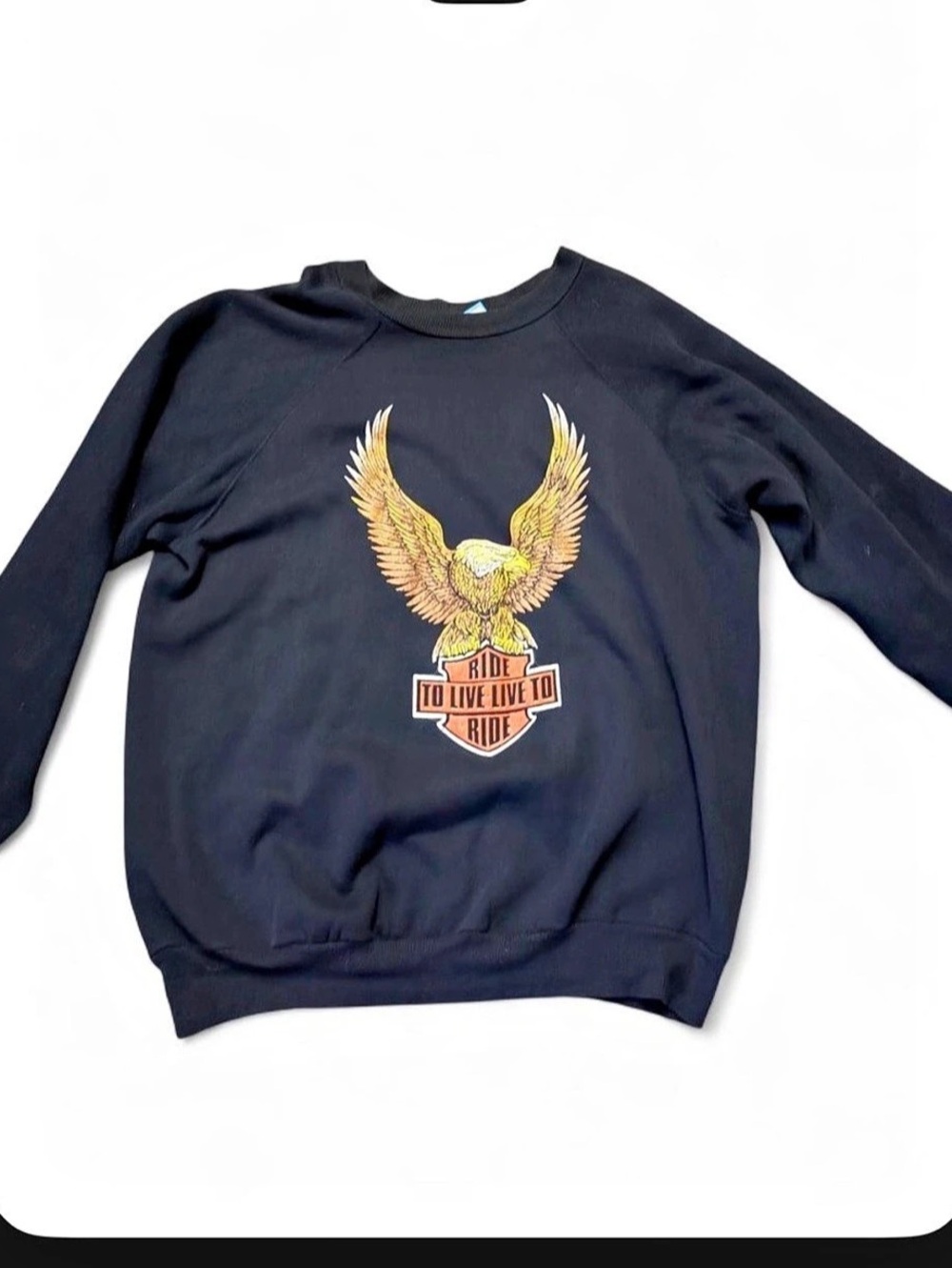 Harley-Davidson Ride to Live to Ride Eagle Sweatshirt in Black. faded tag. Size